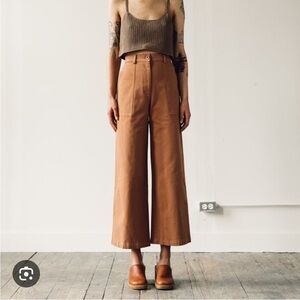 First Rite Wide-Leg Crop Pants in Sienna Brown
